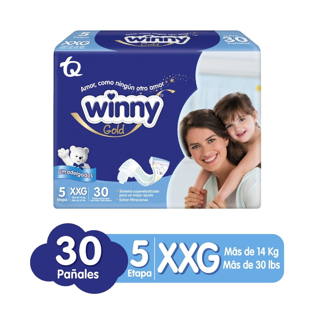 PAÑALES WINNY GOLD ETAPA 5 BOLSA X 30 UNDS