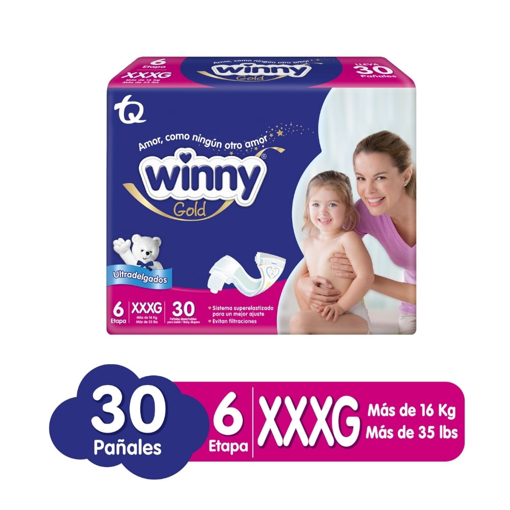 PAÑALES WINNY GOLD ETAPA 6 BOLSA X 30 UNDS