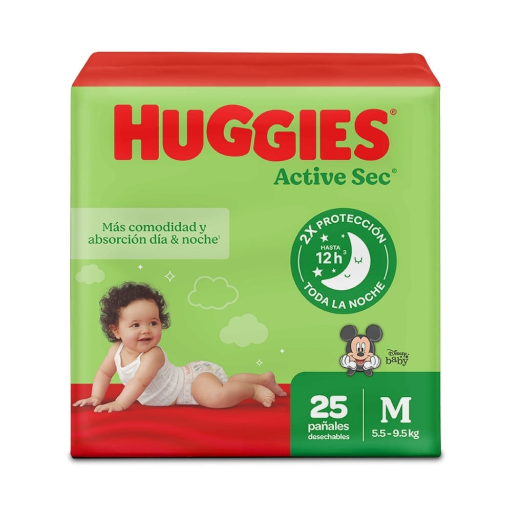 PAÑALES HUGGIES ACTIVE SEC ETAPA 2 BOLSA X 25 UNDS