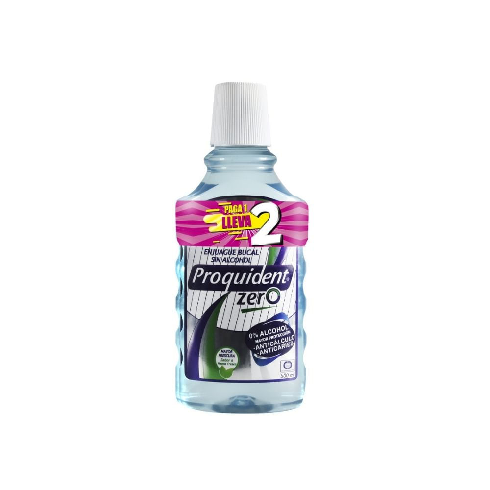 ENJUAGUE BUCAL PROQUIDENT ZERO FRASCO 2X500 ML P.ESPECIAL