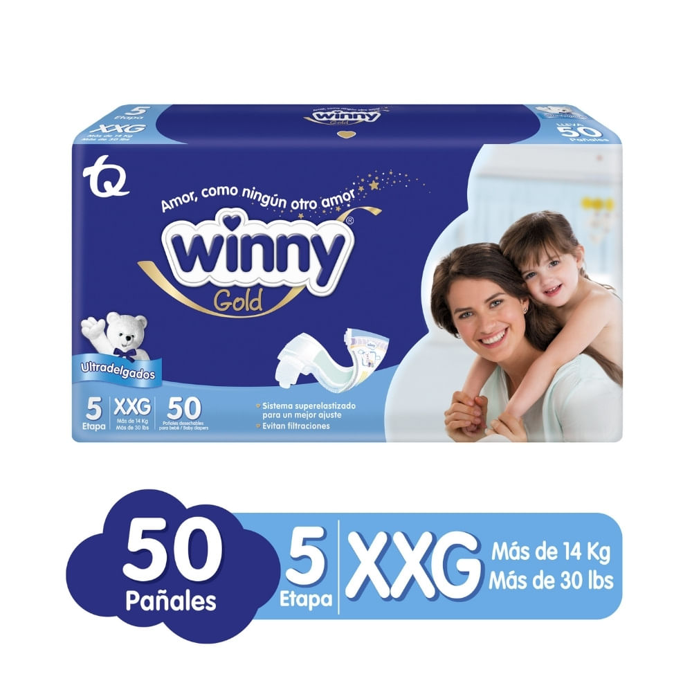 PAÑALES WINNY GOLD ETAPA 5 BOLSA X 50 UNDS
