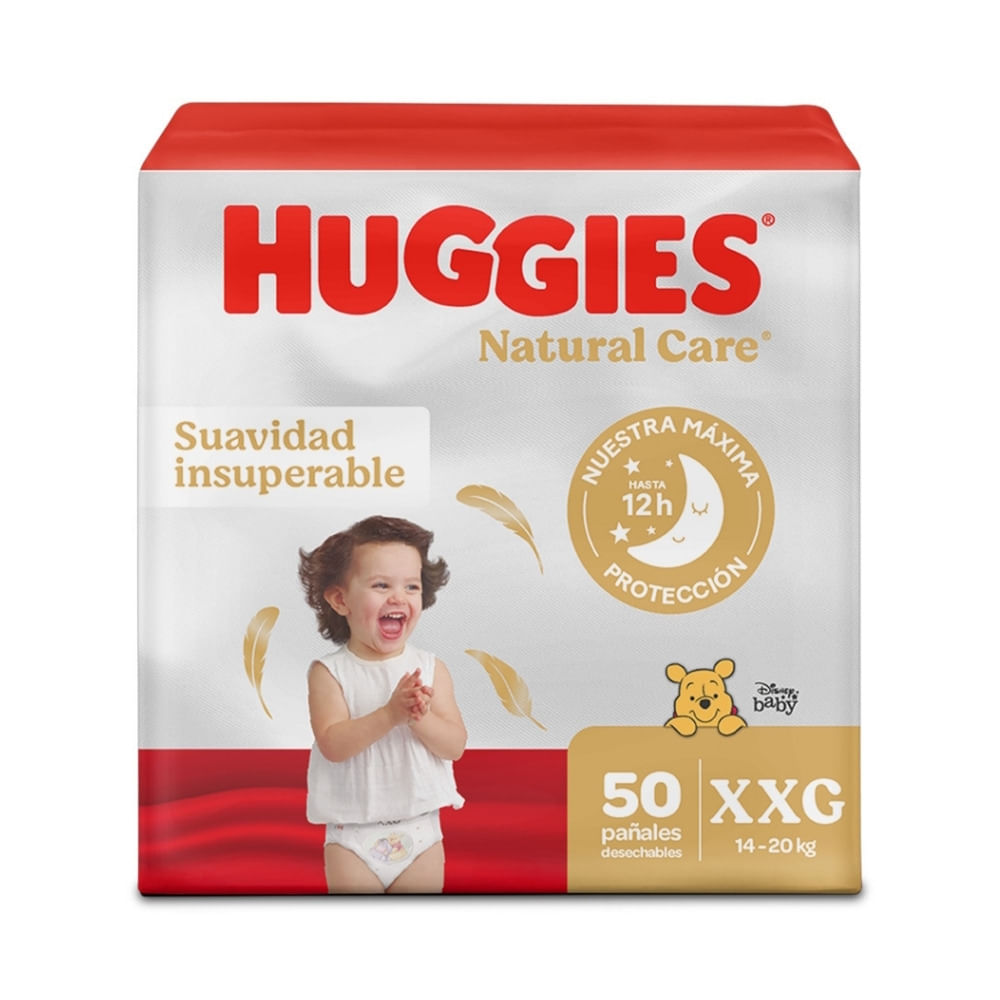 PAÑALES HUGGIES NATURAL CARE ETAPA 5 BOLSA X 50 UNDS