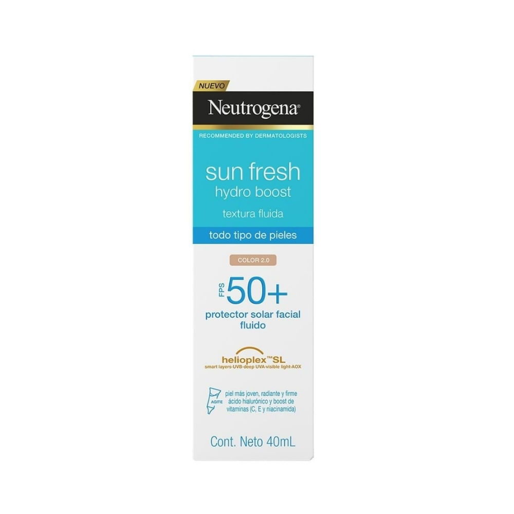 NEUTROGENA HB SUN FRESH PROTECTOR SOLAR FACIAL FPS 50 CLARO TUBO 40 ML