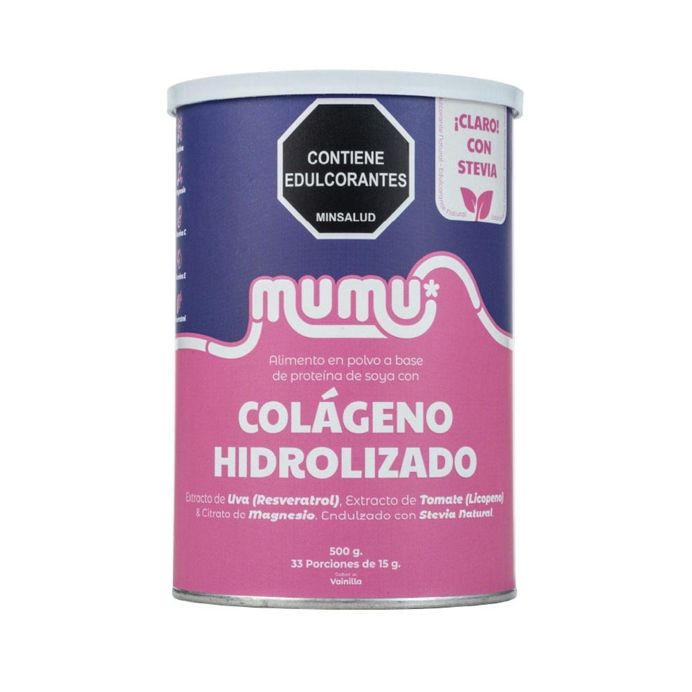 COLAGENO HIDROLIZADO MUMU POLVO VAINILLA POTE 500 G