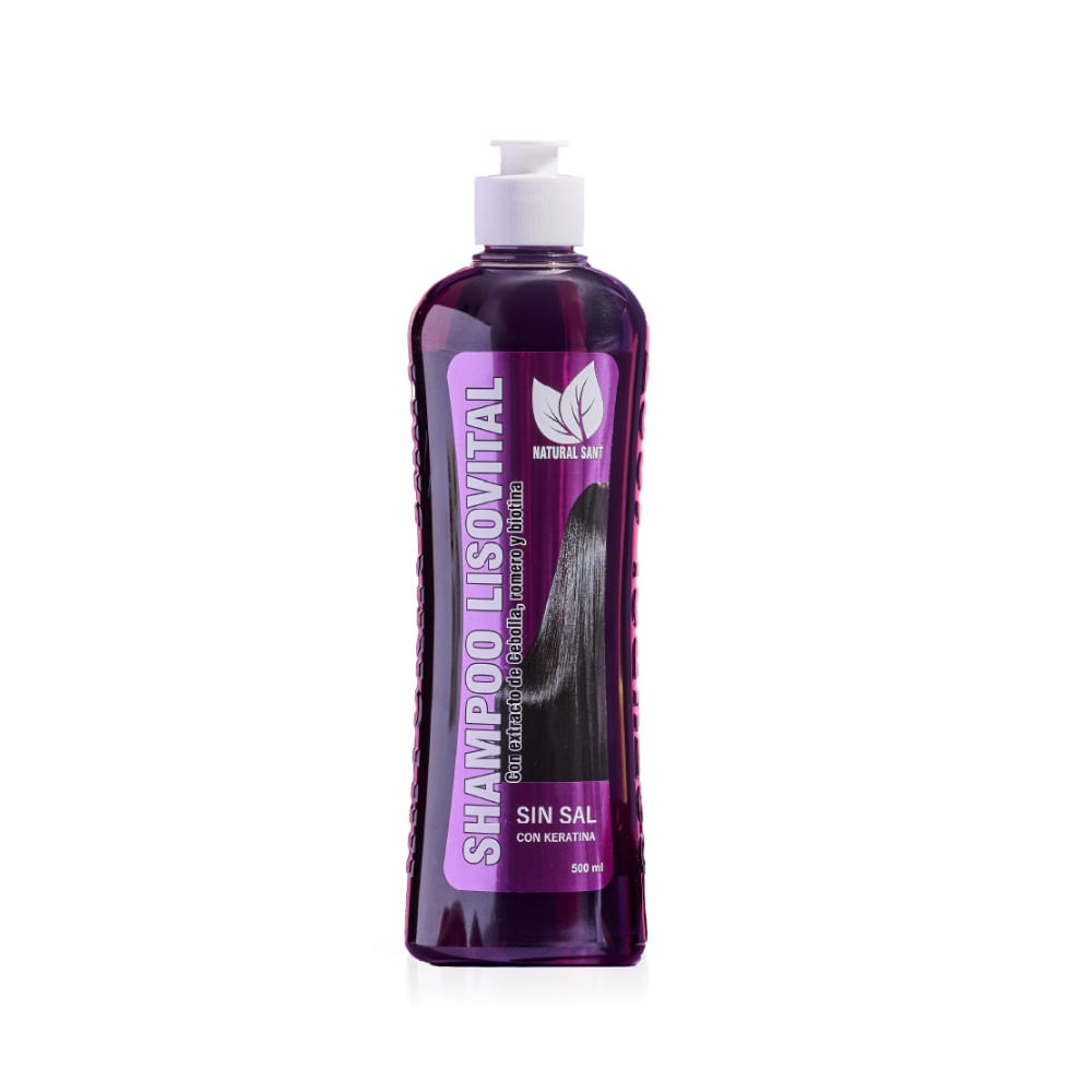 SHAMPOO LISOVITAL CON KERATINA SIN SAL NATURAL SANT FRASCO 500 ML