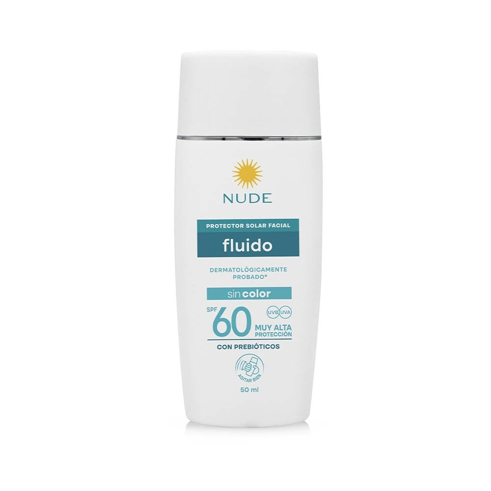 PROTECTOR SOLAR NUDE FACIAL FLUIDO SPF 60 TUBO 50 ML