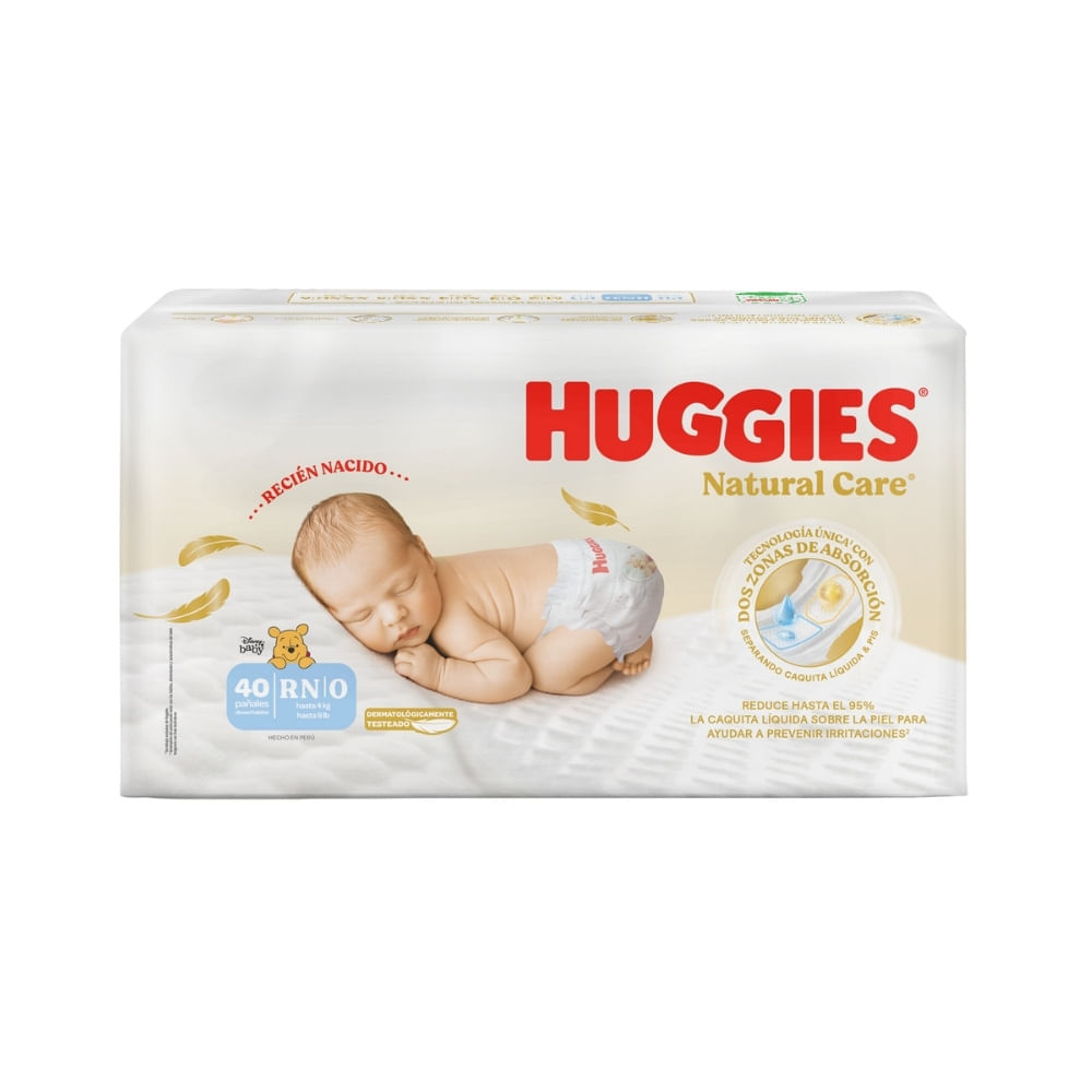 PAÑALES HUGGIES NATURAL CARE RECIEN NACIDO