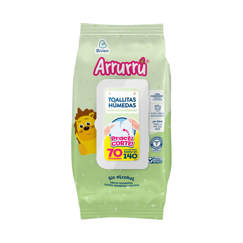 TOALLITAS ARRURRU ALOE P.ESPECIAL BOLSA X 70 UNDS
