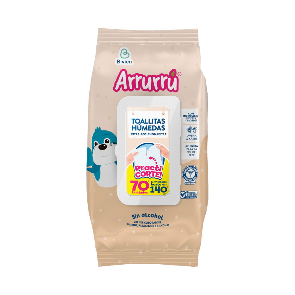 TOALLITAS ARRURRU AVENA P.ESPECIAL BOLSA X 70 UNDS