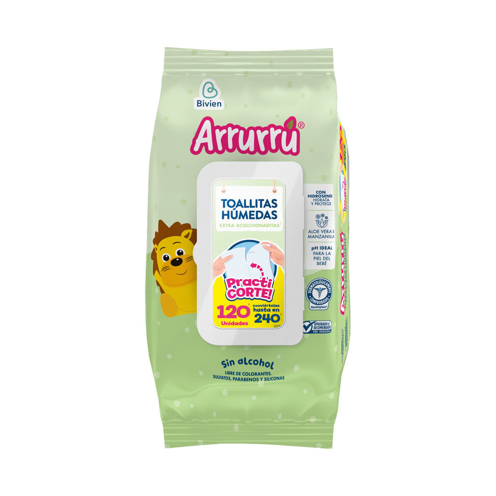 TOALLITAS ARRURRU ALOE P.ESPECIAL BOLSA X 120 UNDS