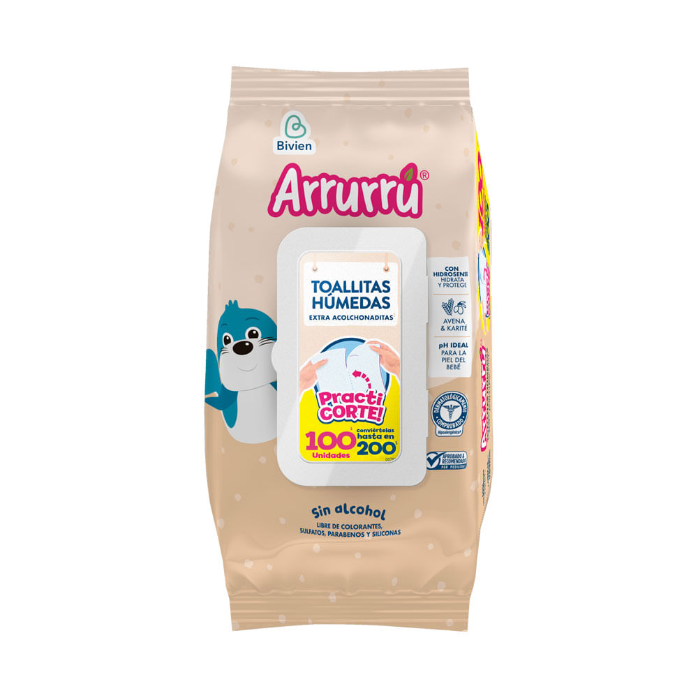 TOALLITAS ARRURRU AVENA P.ESPECIAL BOLSA X 100 UNDS