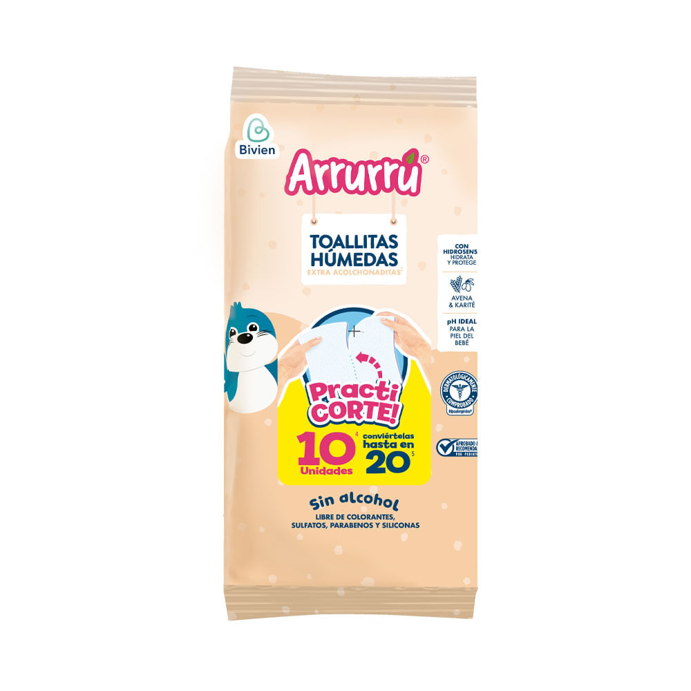TOALLITAS ARRURRU AVENA BOLSA X 10 UNDS