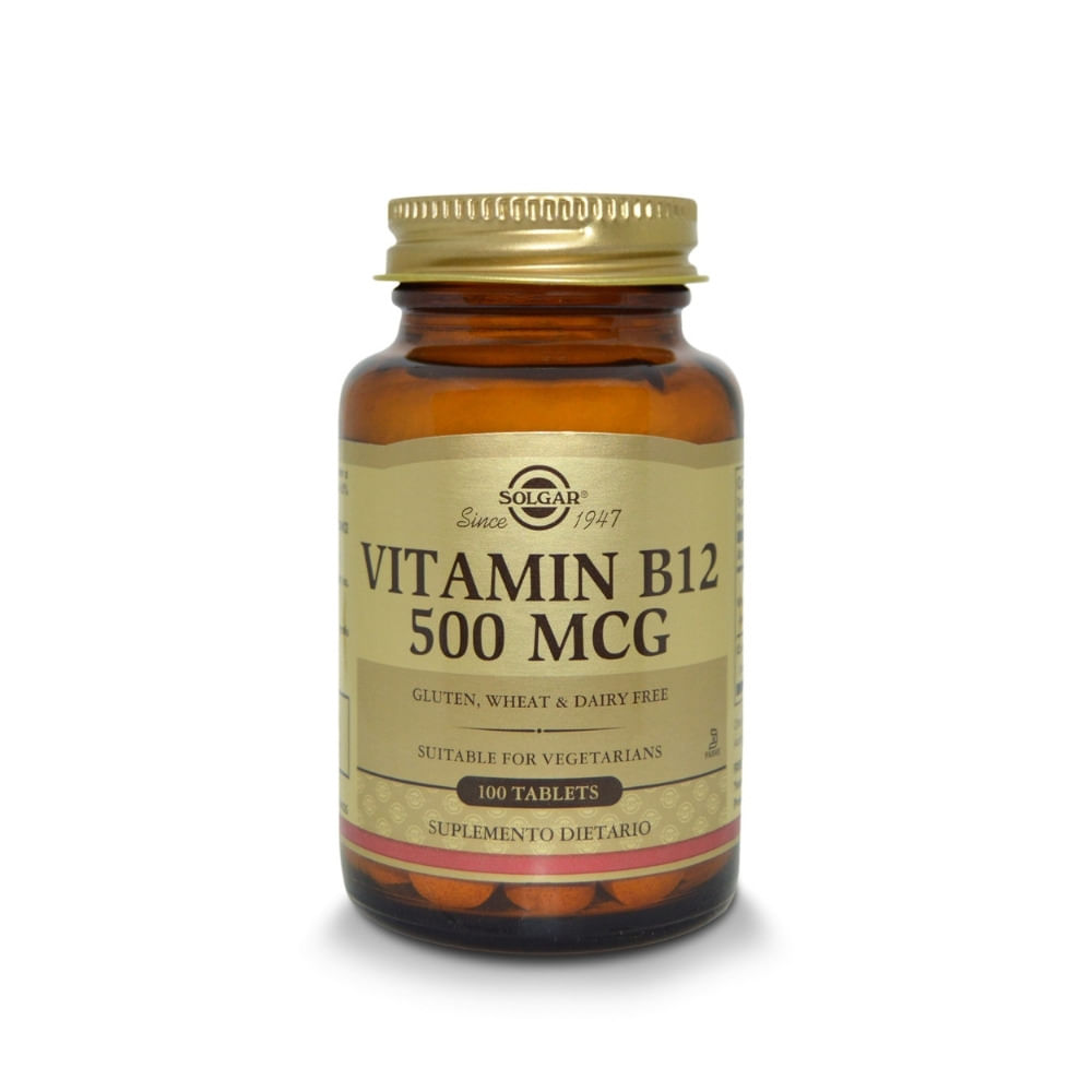 VITAMIN B12 SOLGAR TABLETAS 500 MCG FRASCO X 100 UNDS