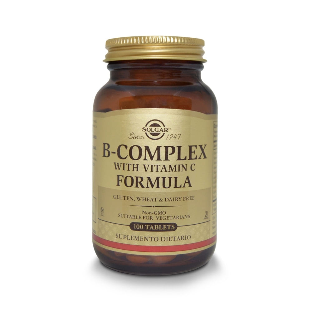 B-COMPLEX VITAMIN C SOLGAR TABLETAS FRASCO X 100 UNDS