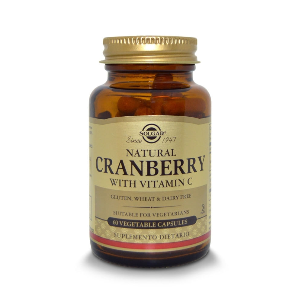 CRANBERRY VITAMINA C SOLGAR CAPSULAS VEGETALES FRASCO X 60 UNDS