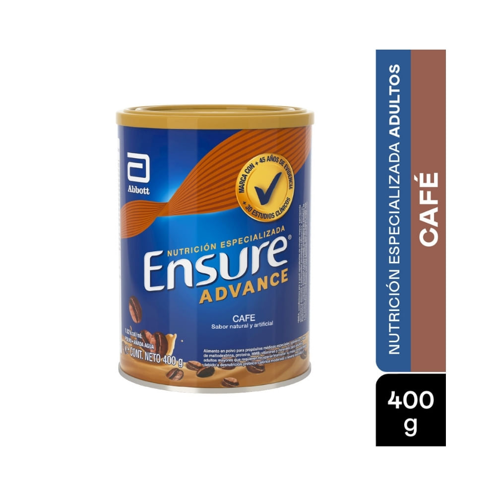ENSURE ADVANCE POLVO CAFE LATA 400 G