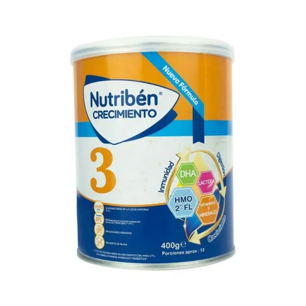NUTRIBEN CRECIMIENTO LECHE POLVO LATA 400 G