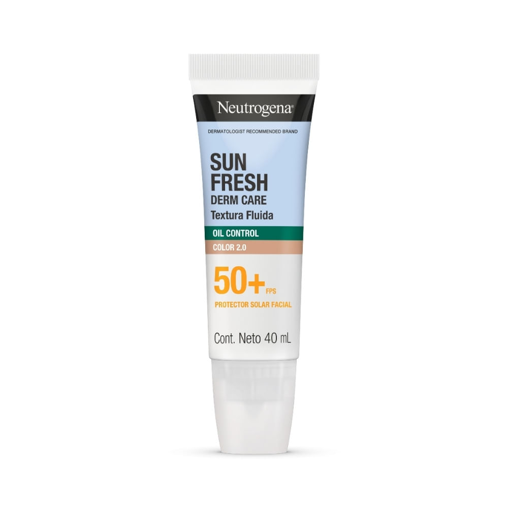 NEUTROGENA SUN FRESH DERM CARE PROTECTOR SOLAR FACIAL FPS 50+ CON COLOR TUBO 40 ML