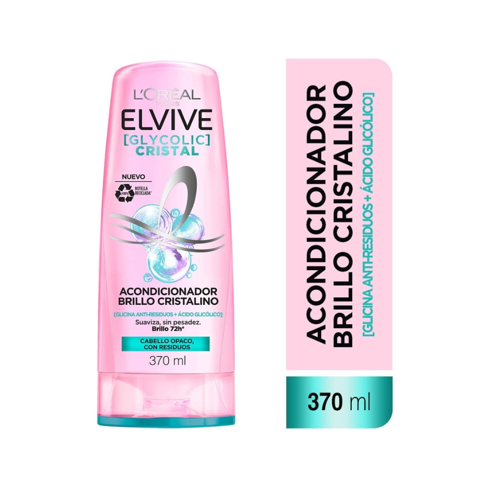 ACONDICIONADOR ELVIVE GLYCOLIC CRYSTAL FRASCO 370 ML