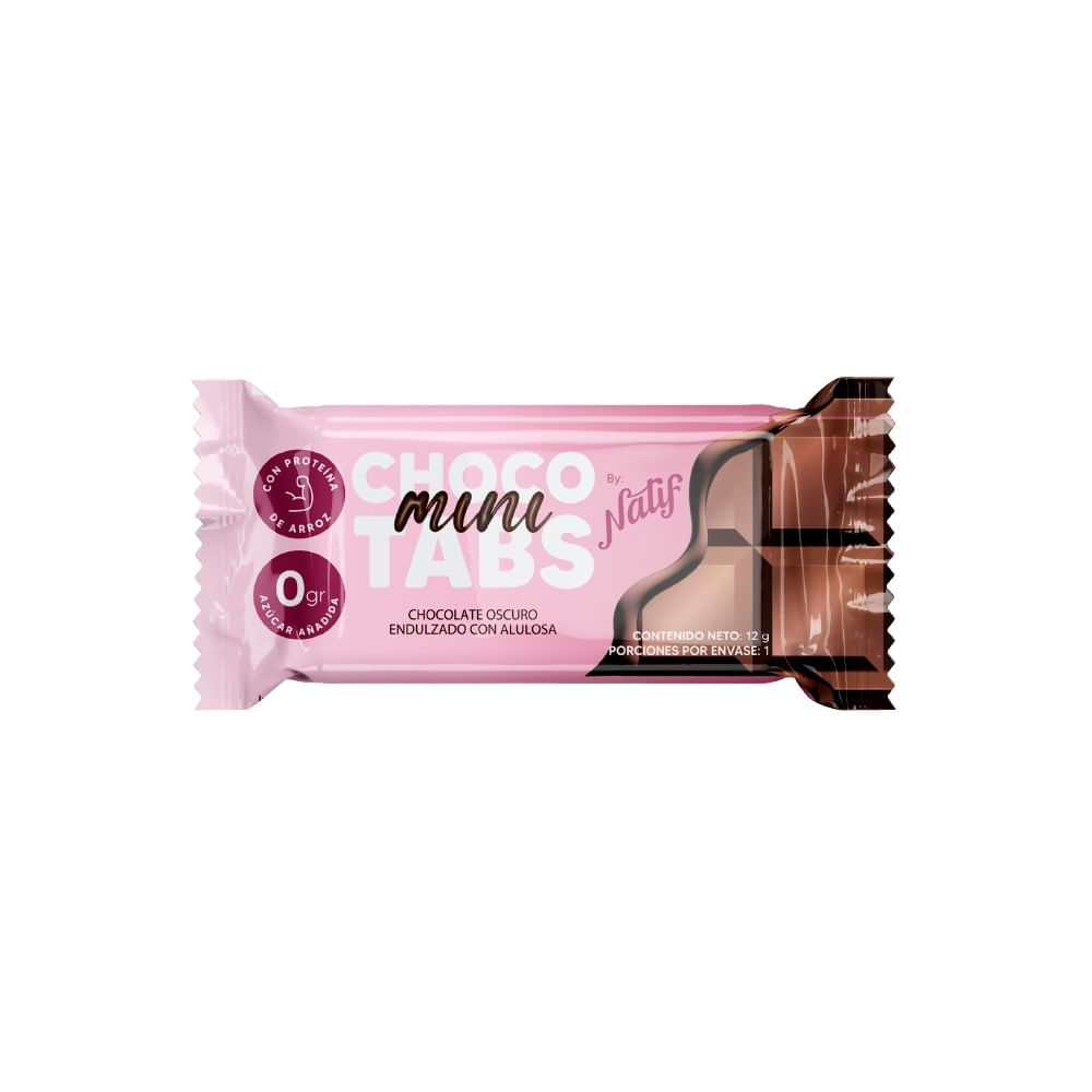 NATIF CHOCOTABS MINI OSCURO BARRA 12 G