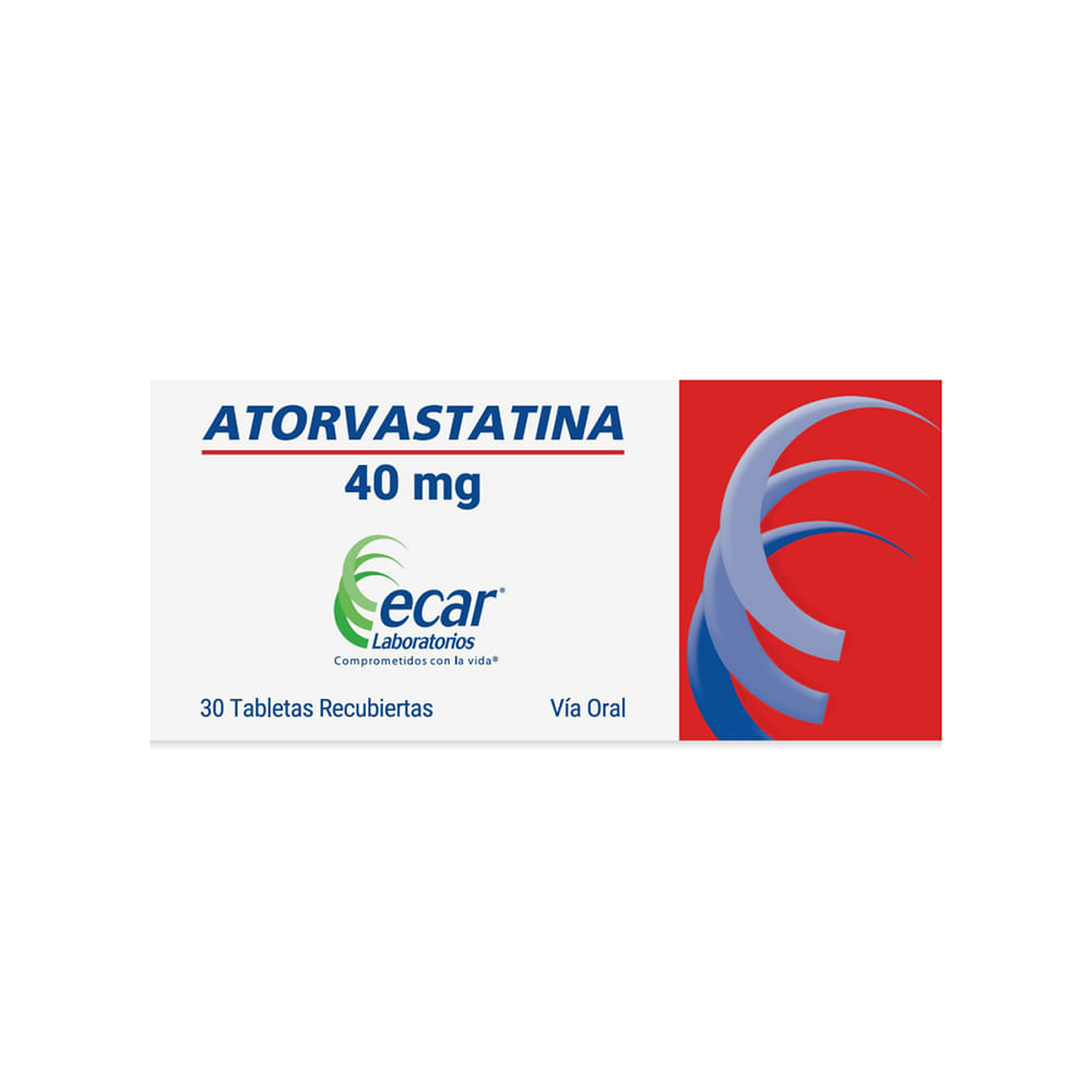 ATORVASTATINA ECAR TABLETAS 40 MG CAJA X 30 UNDS